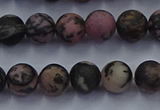 CRD24 15.5 inches 6mm round matte rhodonite beads wholesale