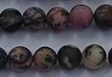 CRD25 15.5 inches 8mm round matte rhodonite beads wholesale