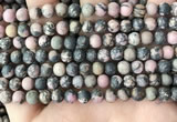 CRD31 15.5 inches 6mm round matte rhodonite beads wholesale