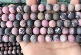 CRD33 15.5 inches 10mm round matte rhodonite beads wholesale