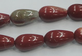 CRE04 16 inches 10*20mm teardrop natural red jasper beads wholesale