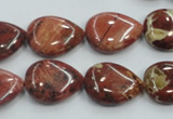 CRE15 16 inches 13*18mm flat teardrop natural red jasper beads wholesale