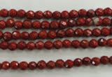 CRE151 15.5 inches 4mm faceted round red jasper beads wholesale