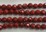 CRE152 15.5 inches 6mm faceted round red jasper beads wholesale