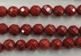 CRE153 15.5 inches 8mm faceted round red jasper beads wholesale