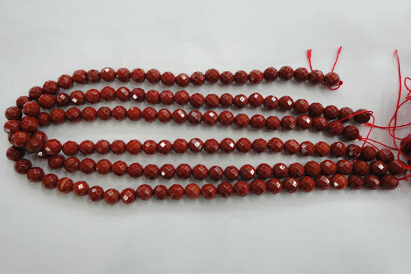 CRE153 15.5 inches 8mm faceted round red jasper beads wholesale