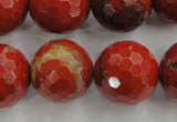 CRE159 15.5 inches 20mm faceted round red jasper beads wholesale