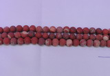 CRE160 15.5 inches 4mm round matte red jasper beads