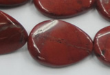 CRE18 16 inches 22*30mm twisted teardrop natural red jasper beads wholesale