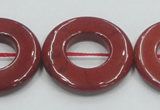 CRE22 16 inches 30mm donut natural red jasper beads wholesale