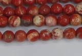 CRE330 15.5 inches 4mm faceted round red jasper beads