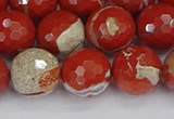 CRE334 15.5 inches 12mm faceted round red jasper beads