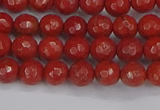 CRE338 15.5 inches 4mm faceted round red jasper beads