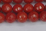 CRE341 15.5 inches 10mm faceted round red jasper beads