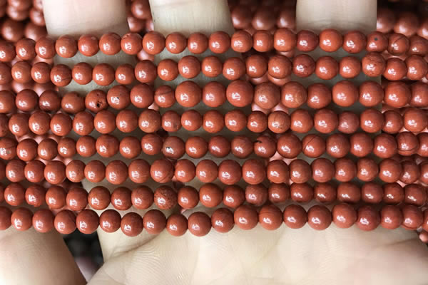 CRE350 15.5 inches 4mm round red jasper beads wholesale