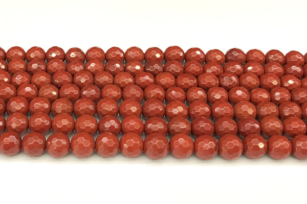 CRE360 15 inches 6mm faceted round red jasper beads wholesale