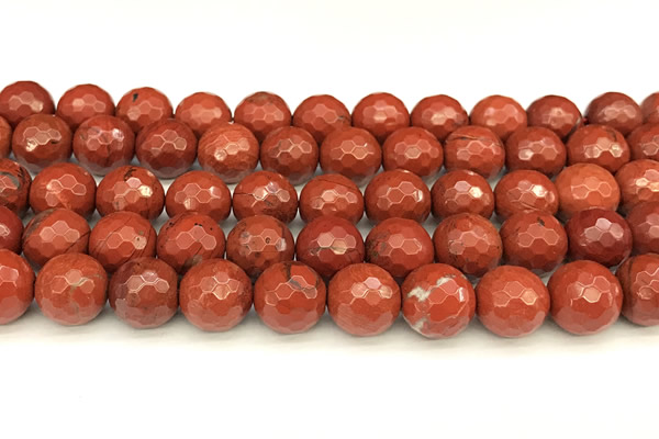 CRE362 15 inches 10mm faceted round red jasper beads wholesale