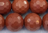 CRE366 15 inches 10mm faceted round red jasper beads