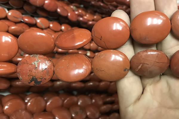 CRE65 15.5 inches 18*25mm - 20*25mm oval red jasper beads wholesale