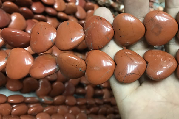 CRE67 15.5 inches 20*23mm heart red jasper beads wholesale