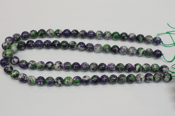 CRF04 15.5 inches 10mm round dyed rain flower stone beads wholesale