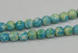 CRF101 15.5 inches 6mm round dyed rain flower stone beads wholesale