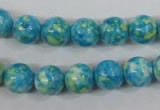 CRF103 15.5 inches 10mm round dyed rain flower stone beads wholesale