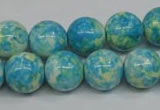 CRF105 15.5 inches 14mm round dyed rain flower stone beads wholesale