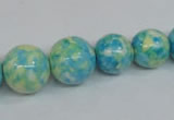 CRF112 15.5 inches 10mm - 20mm round dyed rain flower stone beads