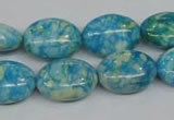 CRF126 15.5 inches 13*18mm oval dyed rain flower stone beads