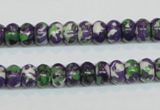 CRF14 15.5 inches 5*8mm rondelle dyed rain flower stone beads wholesale