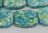 CRF145 15.5 inches 20*26mm rectangle dyed rain flower stone beads