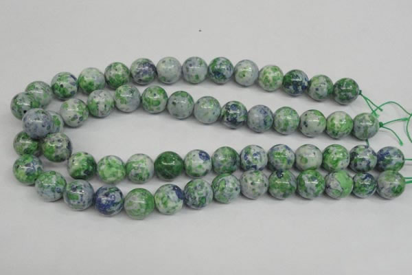 CRF154 15.5 inches 12mm round dyed rain flower stone beads wholesale