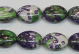 CRF18 15.5 inches 13*18mm oval dyed rain flower stone beads wholesale