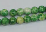 CRF182 15.5 inches 8mm round dyed rain flower stone beads wholesale