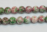 CRF23 15.5 inches 8mm round dyed rain flower stone beads wholesale