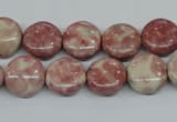 CRF255 15.5 inches 10mm flat round dyed rain flower stone beads