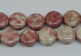 CRF256 15.5 inches 12mm flat round dyed rain flower stone beads