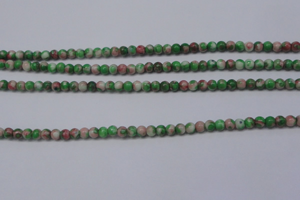 CRF271 15.5 inches 3mm round dyed rain flower stone beads