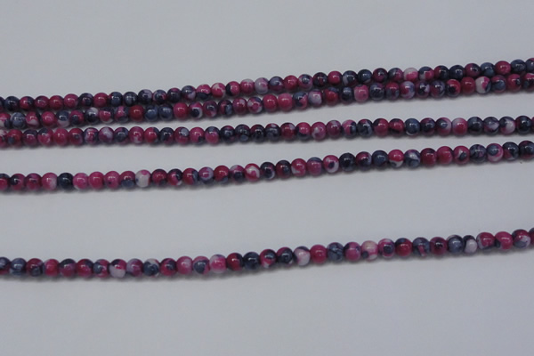 CRF273 15.5 inches 3mm round dyed rain flower stone beads