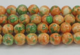 CRF307 15.5 inches 4mm round dyed rain flower stone beads wholesale