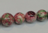 CRF31 15.5 inches multi sizes round dyed rain flower stone beads