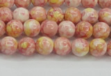 CRF314 15.5 inches 4mm round dyed rain flower stone beads wholesale