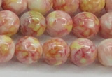 CRF319 15.5 inches 14mm round dyed rain flower stone beads wholesale