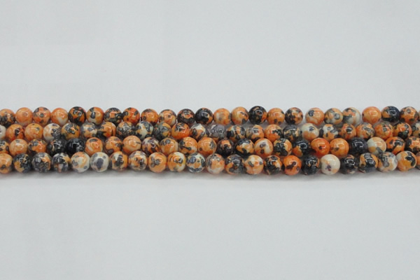 CRF322 15.5 inches 6mm round dyed rain flower stone beads wholesale