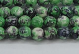 CRF349 15.5 inches 4mm round dyed rain flower stone beads wholesale