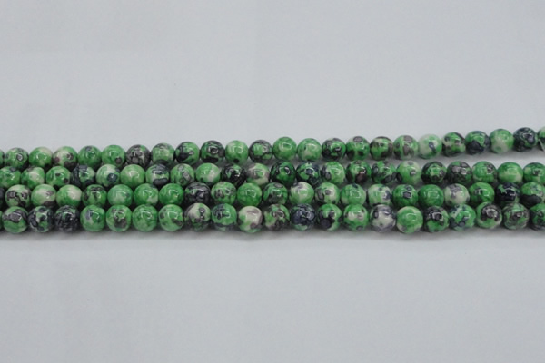 CRF350 15.5 inches 6mm round dyed rain flower stone beads wholesale