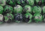 CRF352 15.5 inches 10mm round dyed rain flower stone beads wholesale