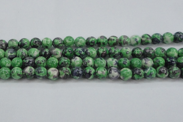 CRF354 15.5 inches 14mm round dyed rain flower stone beads wholesale