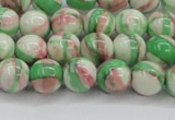 CRF382 15.5 inches 8mm round dyed rain flower stone beads wholesale